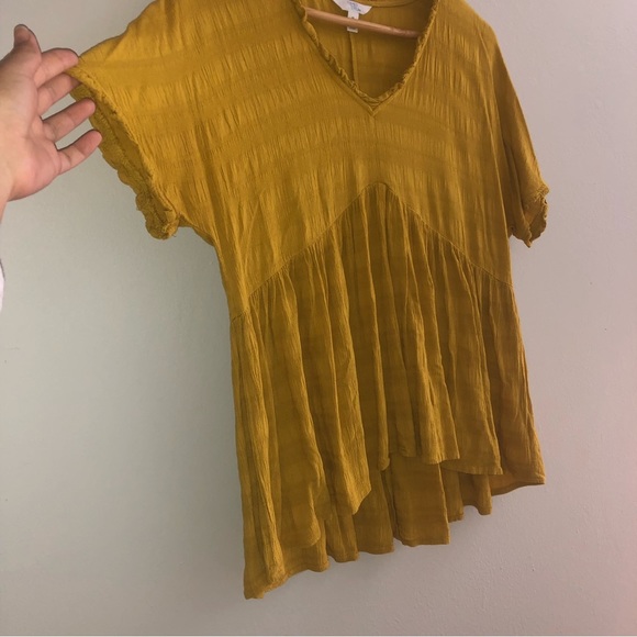 Time and Tru Tops - Time and Tru Mustard Peplum Blouse | Size M (8-10)